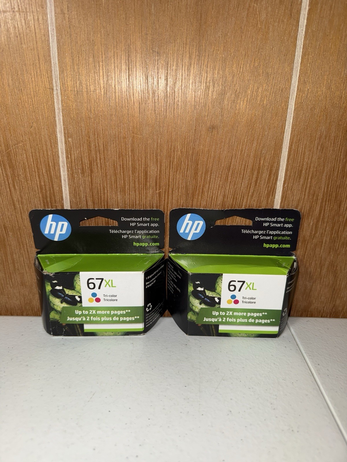 LOT2 HP 67XL Tri-Color 3YM58AN Original OEM Ink High Yield New Sealed