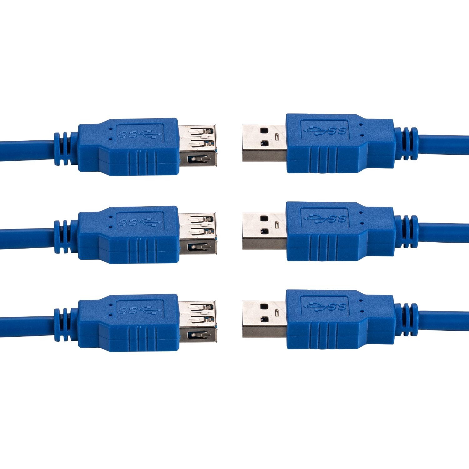 3x 3ft USB 3.0 Extension Cable Type A Male to A Female Extender HIGH SPEED Blue