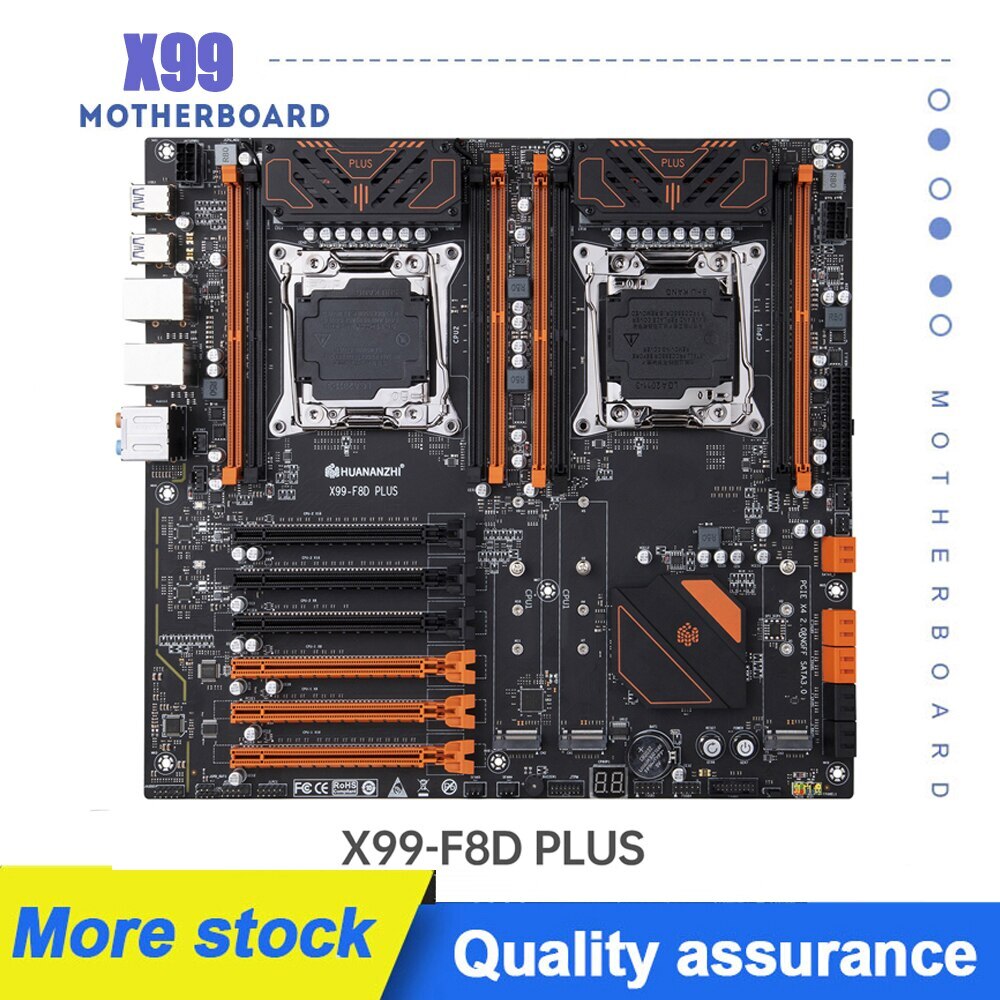 X99 Dual CPU Motherboard F8D PLUS  DDR4 RECC 512GB M.2 NVME NGFF USB3.0 E-ATX