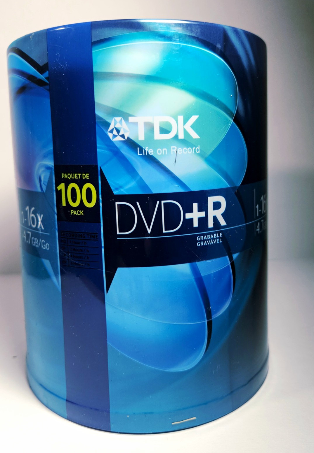 TDK DVD+R Recordable Discs 4.7GB 16x 100 Pack Spindle/Cake Box