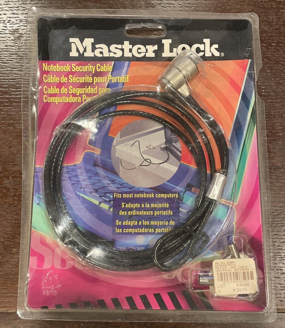New Master Lock Notebook Security Cable Lock Computer Kensington 