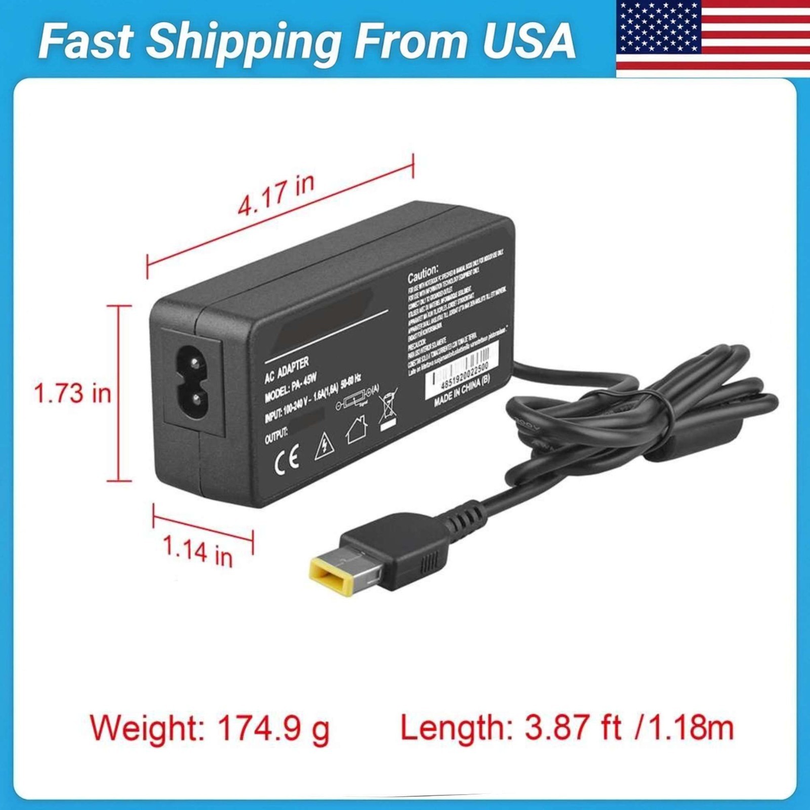 45W 20V AC Adapter Charger for Lenovo ADLX45NCC3A 36200247 45N0297 45N0298 Exact