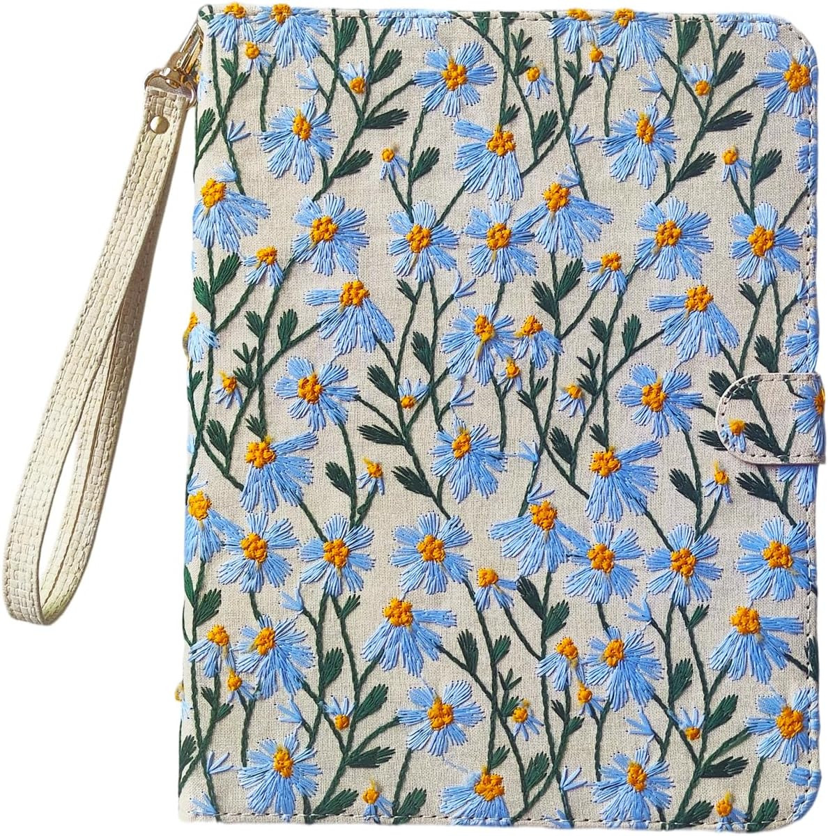 Embroidered Blue Daisy Flower Case for Ipad A16 11Th Generation 11 Inch 2025 Ipa