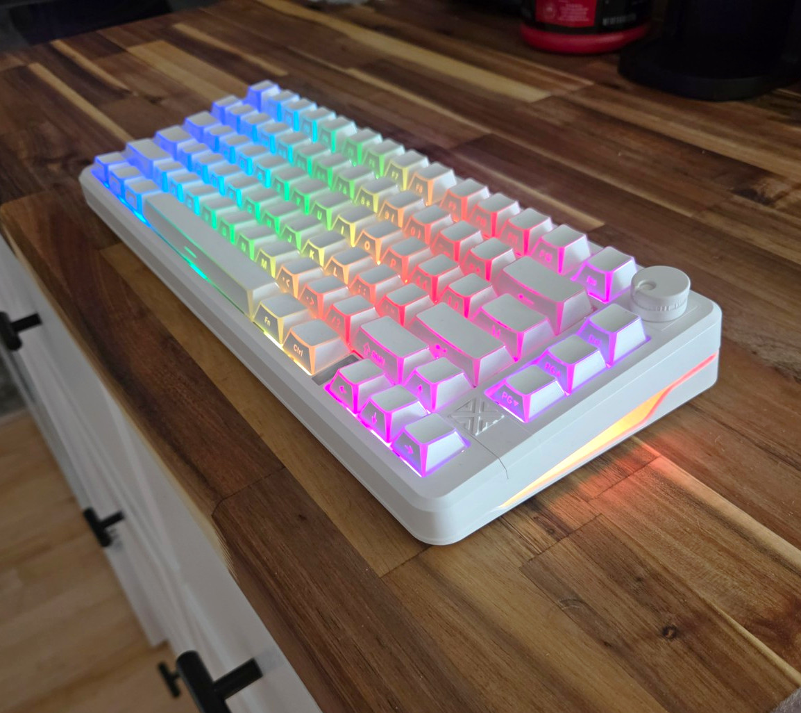 FURYCUBE FC75 RGB Mechanical Keyboard + G13 PRO 2.4GHz Mouse White 1000 DPI