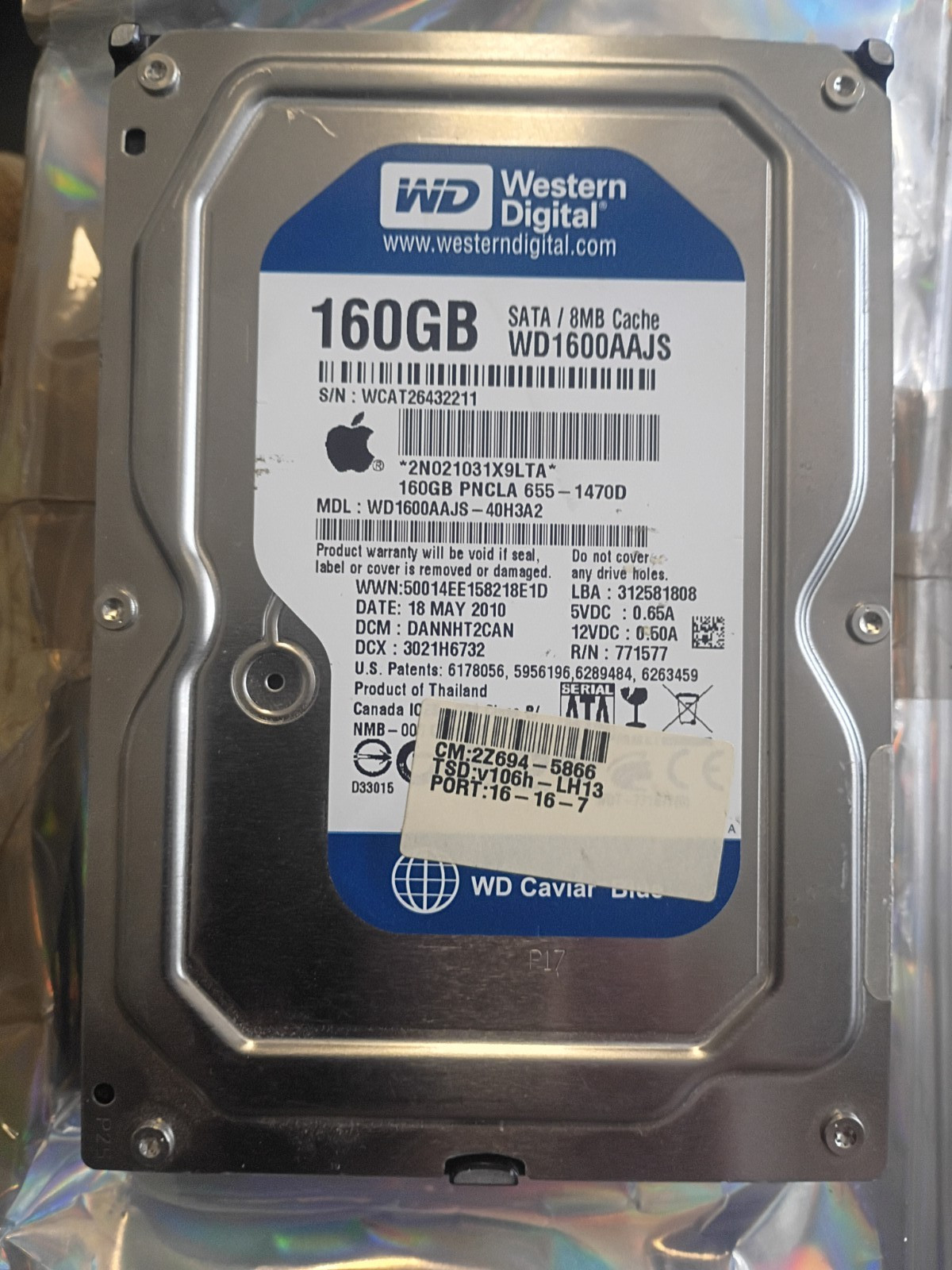 Western Digital WD Caviar Blue 160GB 3.5" SATA I 7200RPM 8MB WD1600AAJS