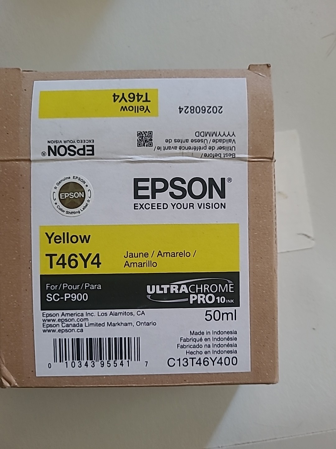 New Epson T46Y4 Genuine SC-P900 Photo Yellow Ink Exp 08/26