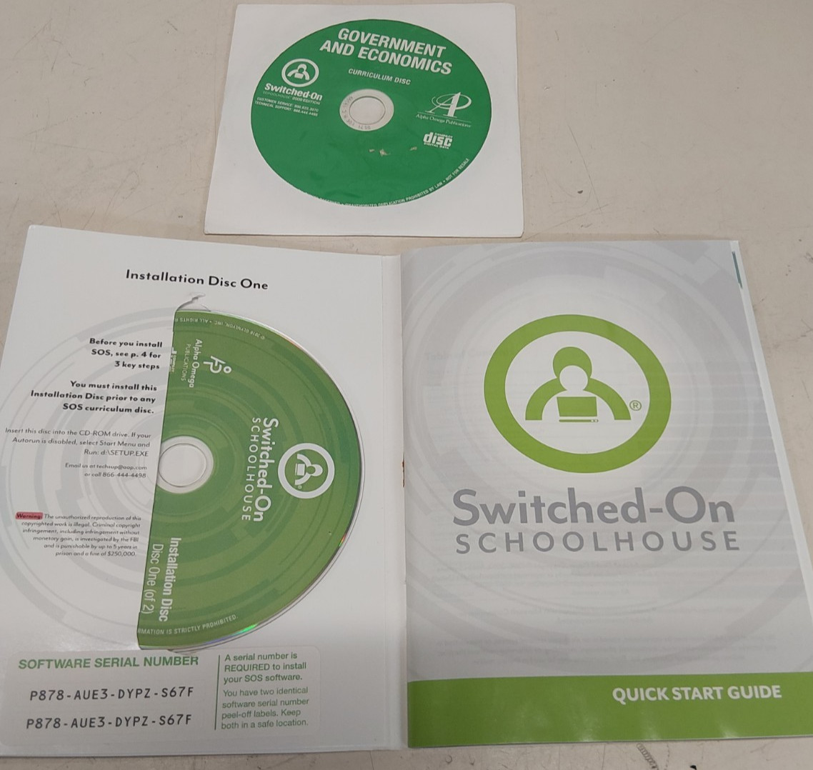 Switched-On Schoolhouse Installation Discs/Guide (Software)