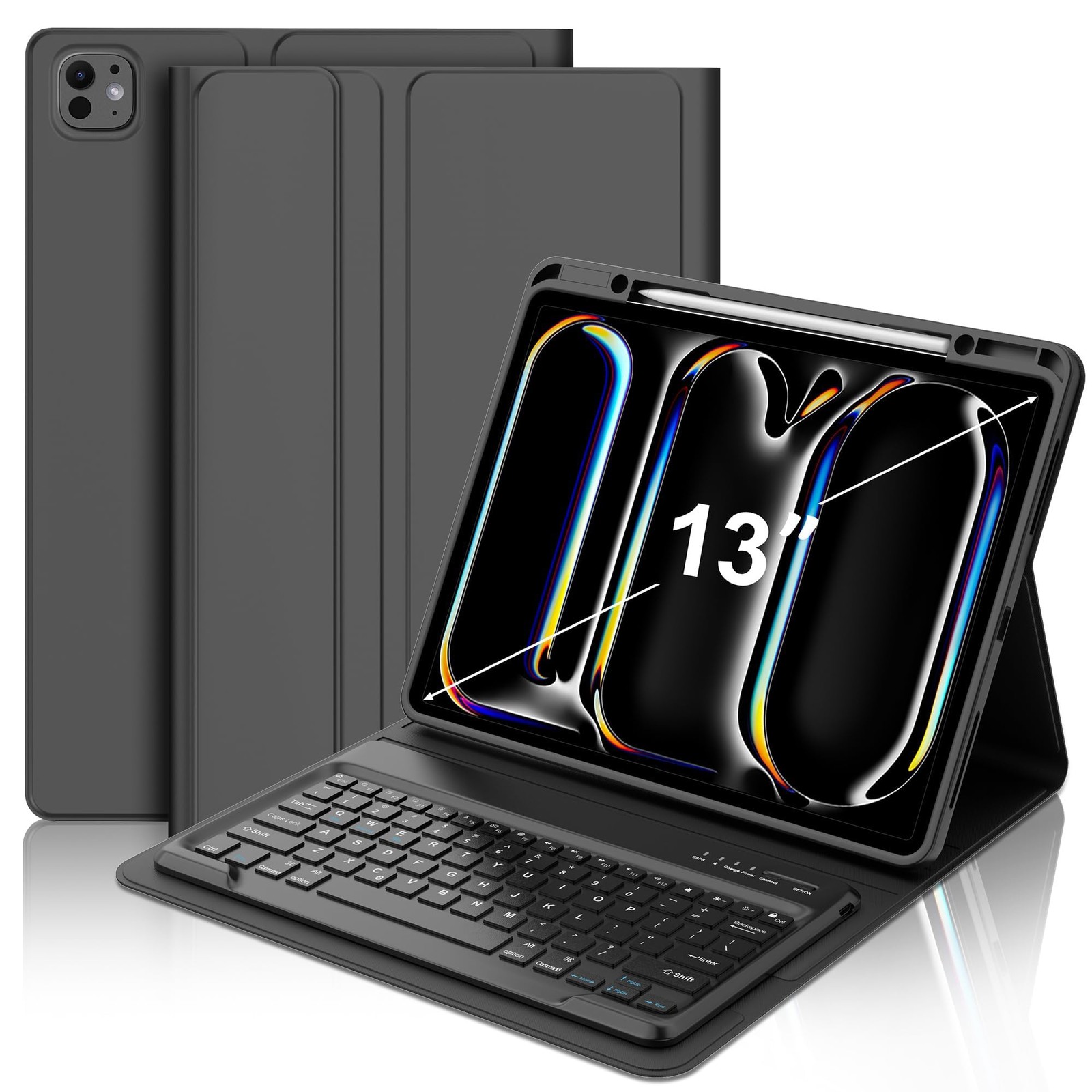 JADEMALL iPad Pro 13" 2024 Case Keyboard M4 Bluetooth Detachable Pencil Holder