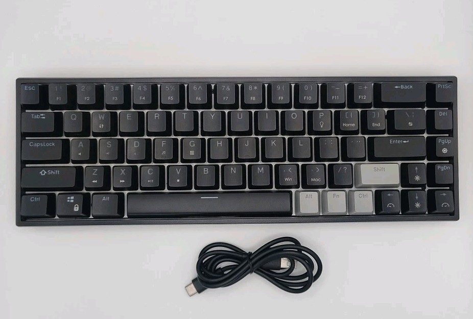 Surmen GT68 Wired Mechanical Gaming Keyboard - Black & White - Midnight