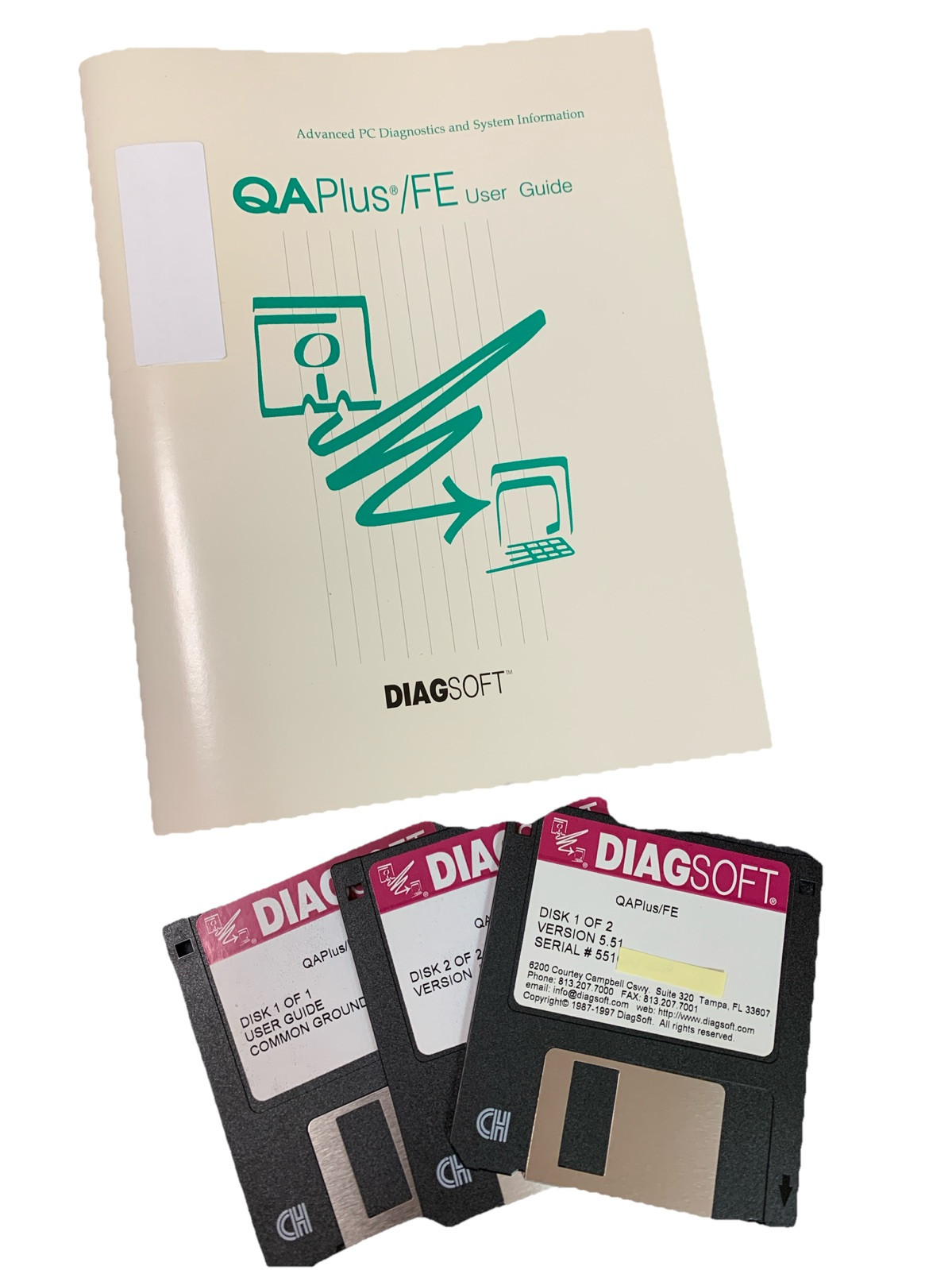 VINTAGE DIAGSoft QAPLUS/FE Diagnostic software PC 80's~90's Ver 5.51 3.5" Floppy