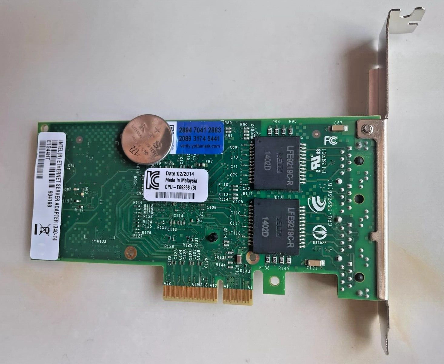Genuine Intel I340-T4 4 Port PCIe X4 Ethernet Server Adapter E1G44HT w Yottamark