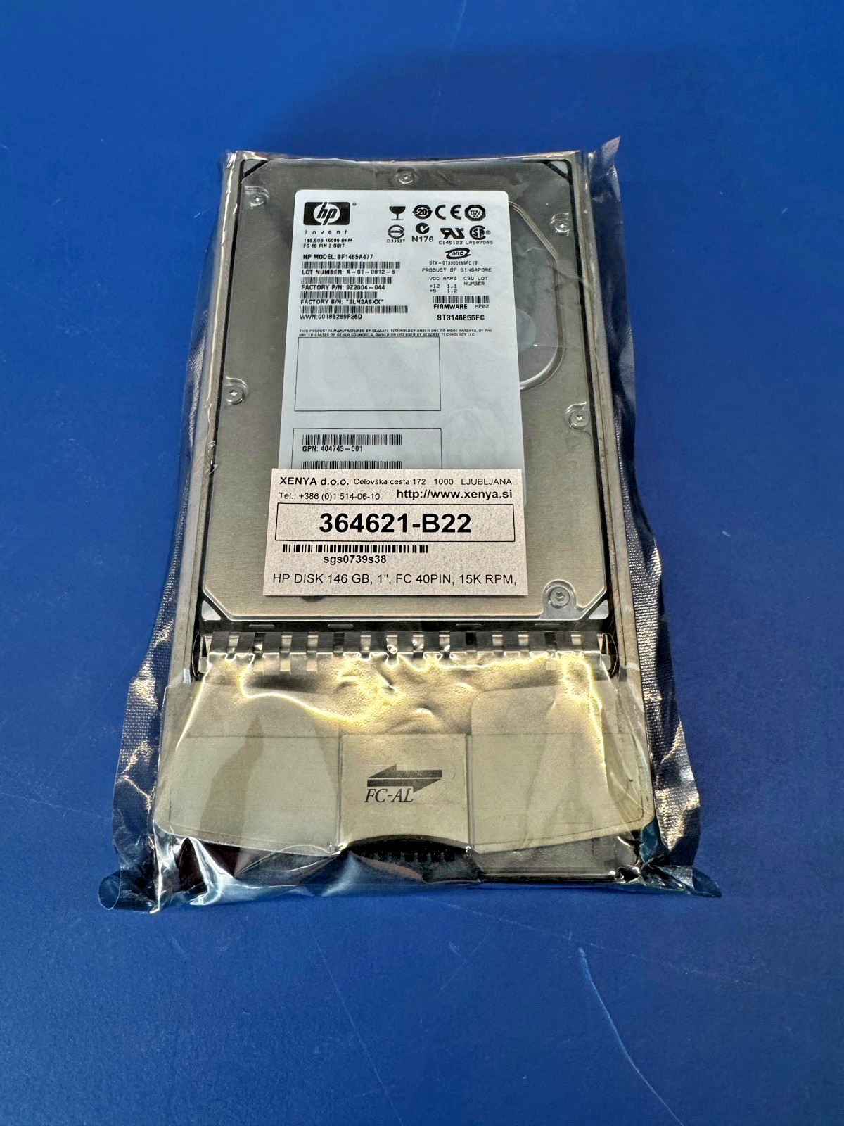 HP 146.8GB 15K Fibre Channel 40 pin 2GB/s HotSwap FCAL Hard Drive 364621-B22