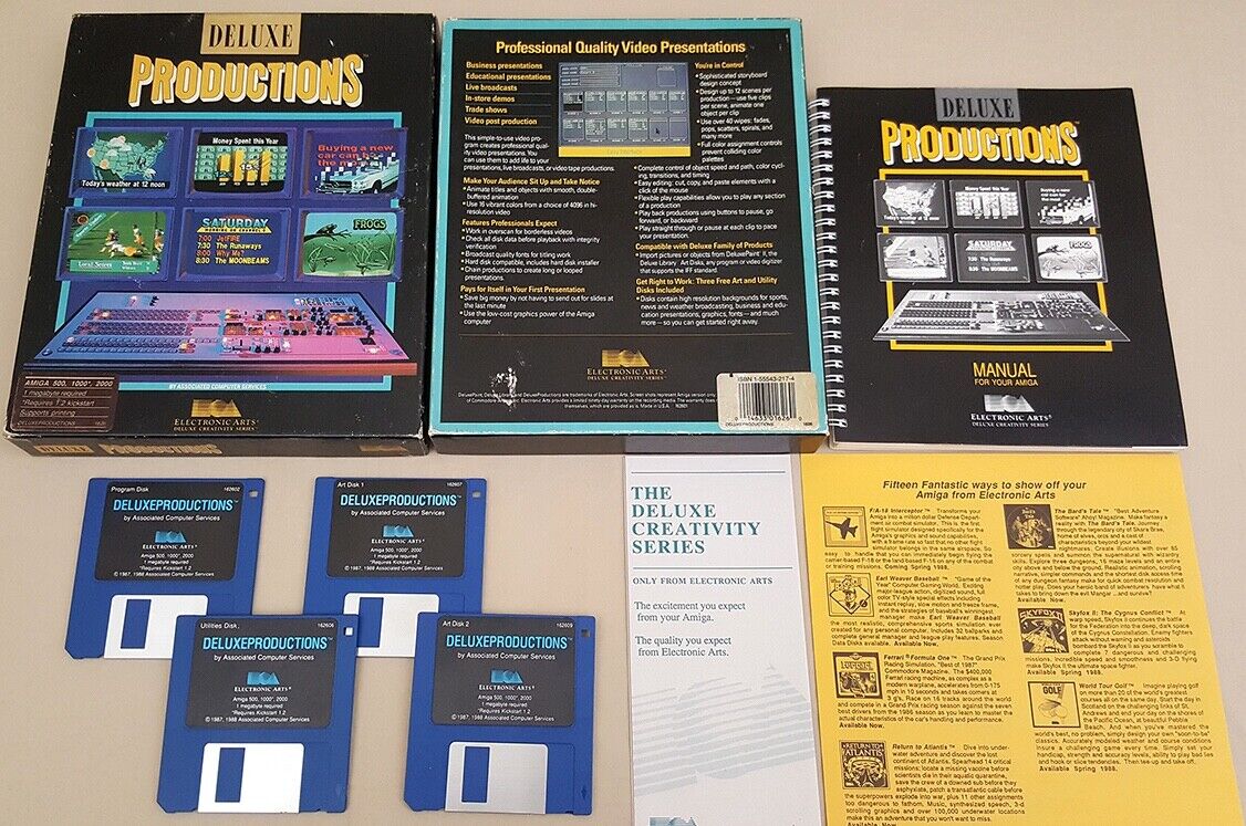 Deluxe Productions ©1988 EA Electronic Arts Commodore Amiga 500 1000 2000 3000