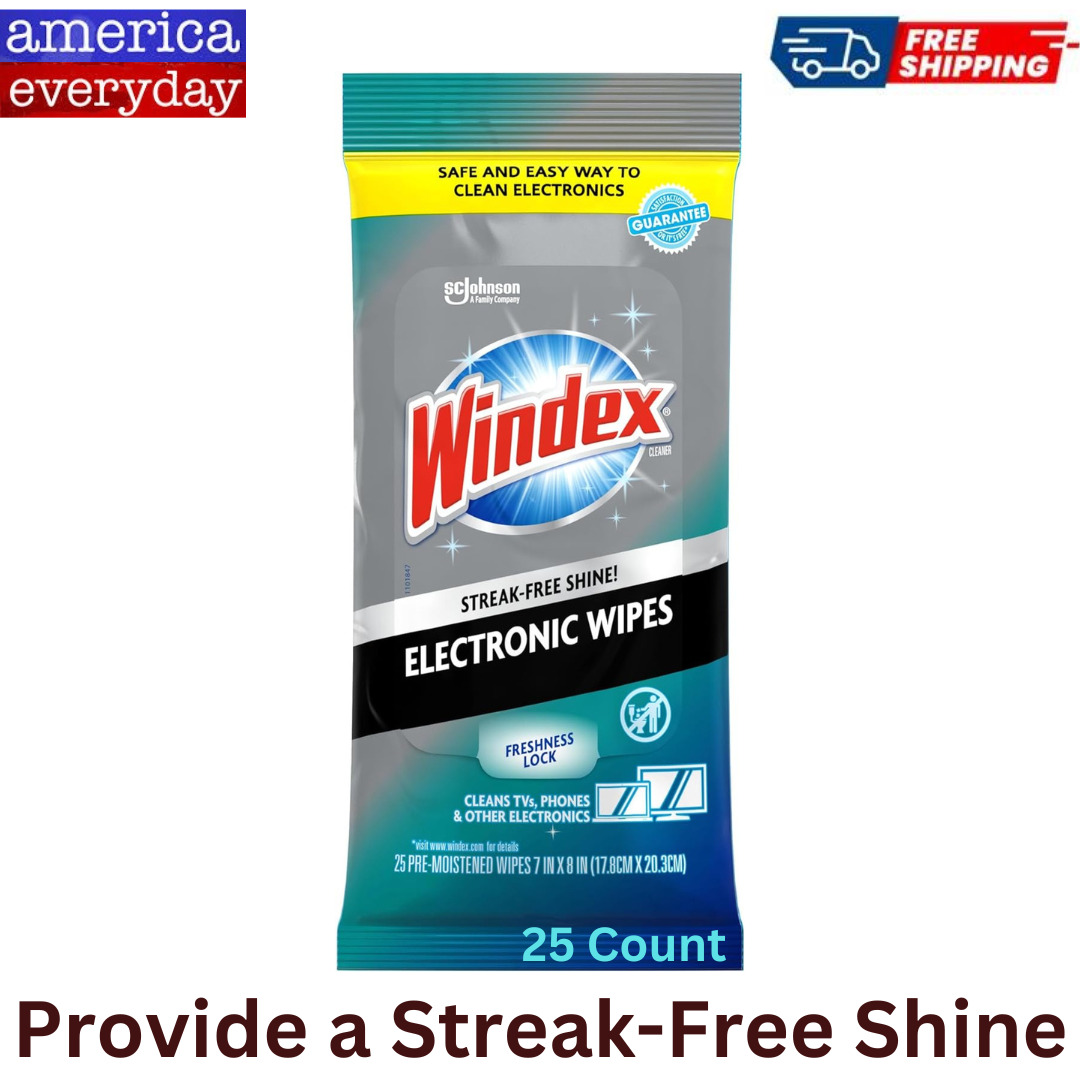 Windex Electronics Wipes, Pre-Moistened Screen Wipes,25 Count *NEW*