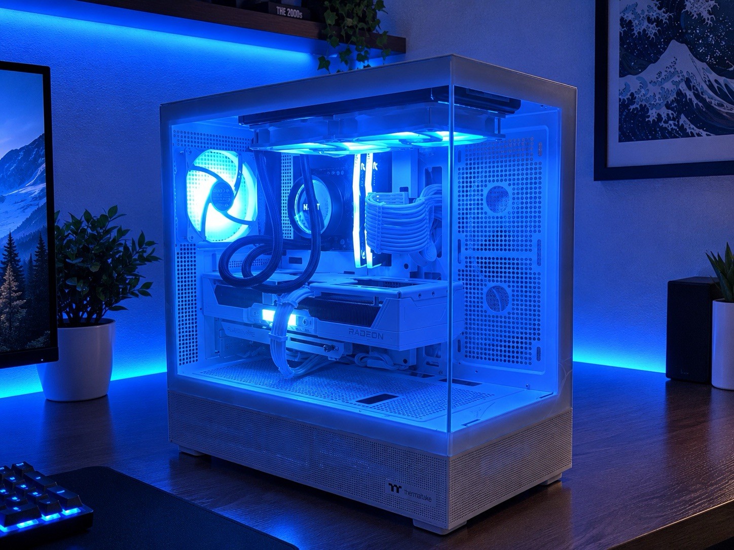 Custom White RGB Gaming PC i5-11400F 32GB RX 9070 XT Win11 HDD+SSD