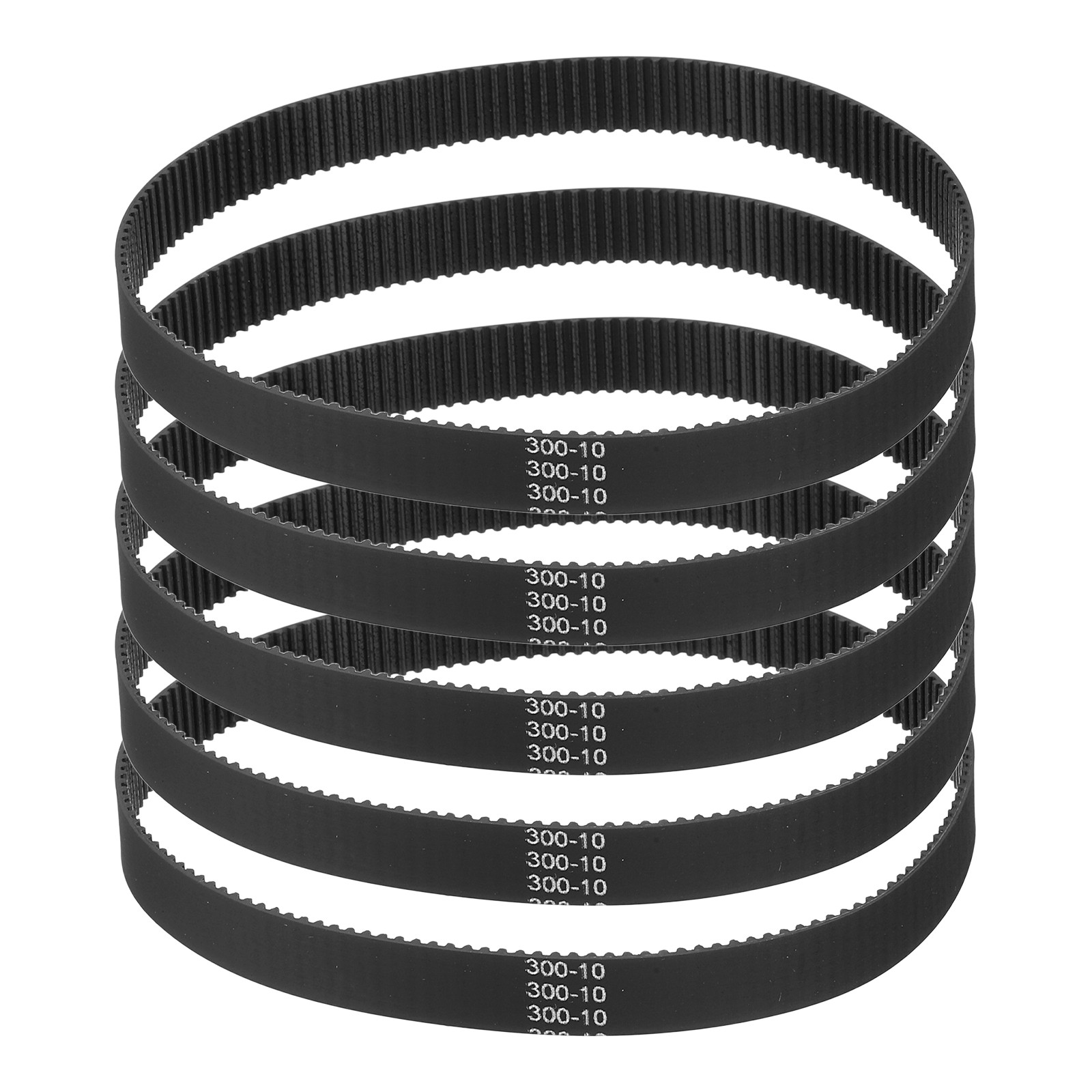 300mm GT-2 Timing Belt, 5pcs 10mm Width 2mm Pitch 3D Printing Closed Loop, Black