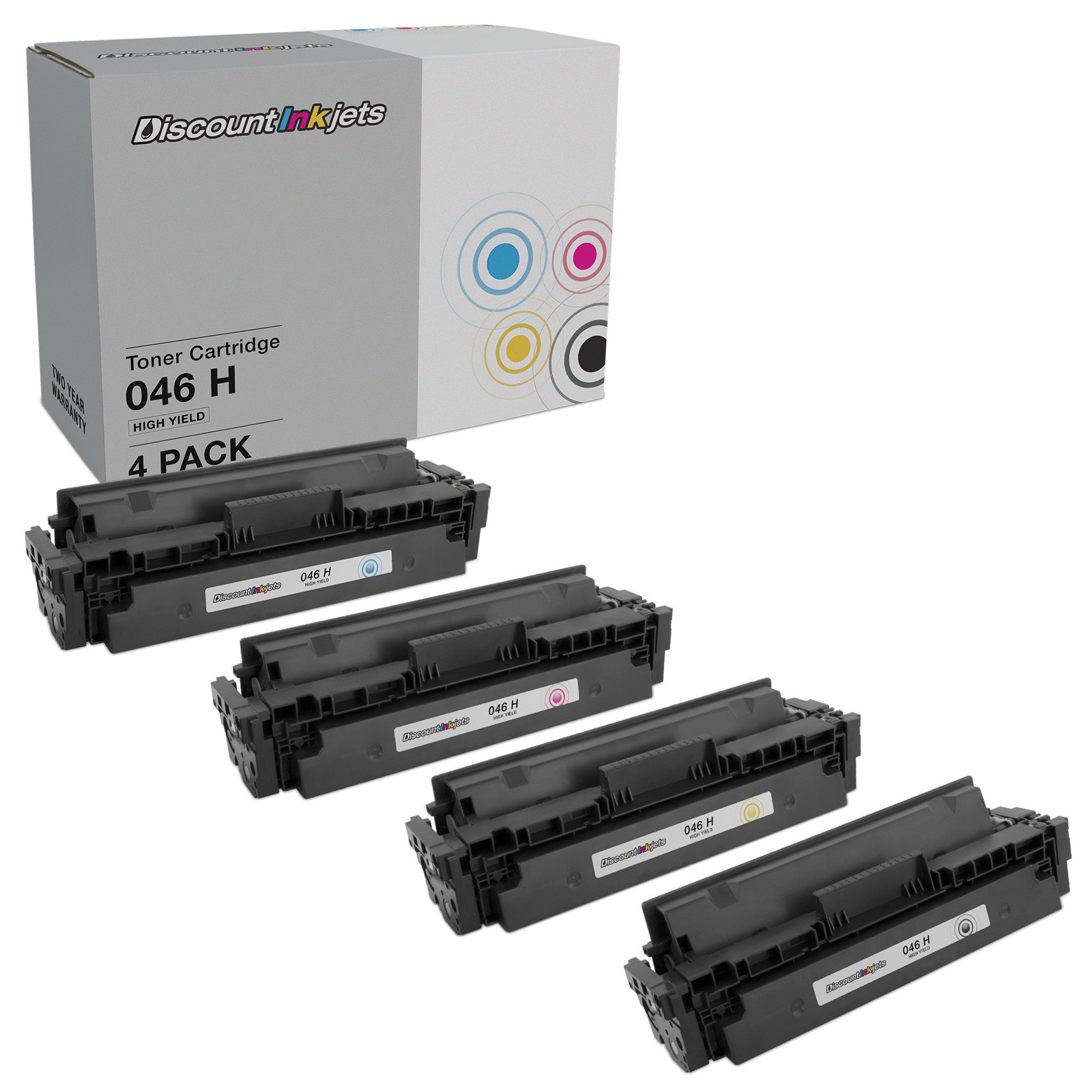 Toner Cartridges for Canon 046H (Black, Cyan, Magenta, Yellow, 4pk)