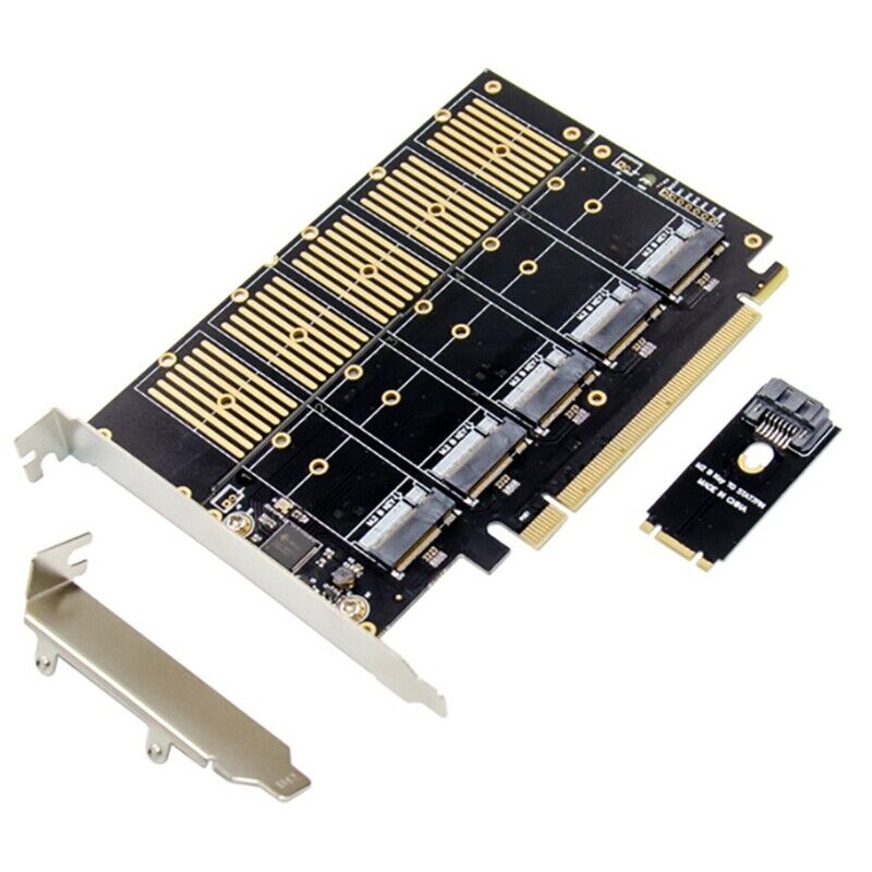 PCI-E X16 for M.2 for Key 5-port NGFF+Sata PCIE Expansion Card JMB585 for