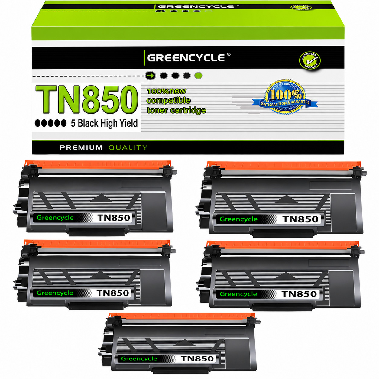 5 PACK TN850 Toner for Brother TN820 HL-L5200DW HL-L5200DWT HL-L5100DN HL-L5000D