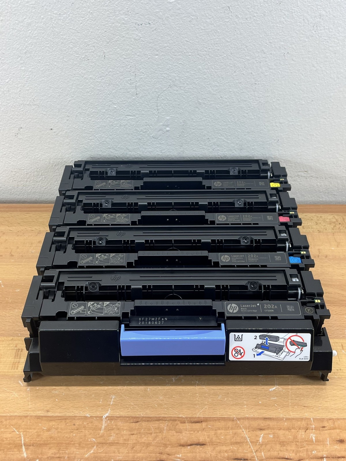 4 sets Virgin Genuine Empty HP CF500A - CF503A Toner Cartridges 202A W/ Cartridg