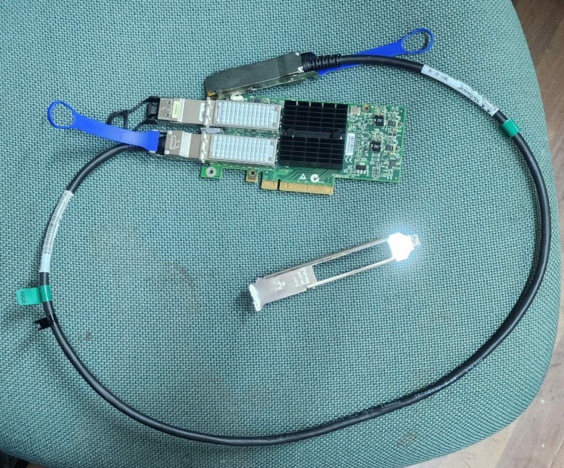 Dell M9NW6 Mellanox CX324A 40GbE QDR 2-Port QSFP+ PCIe3.0 w/2MJ5F QSFP & Cable