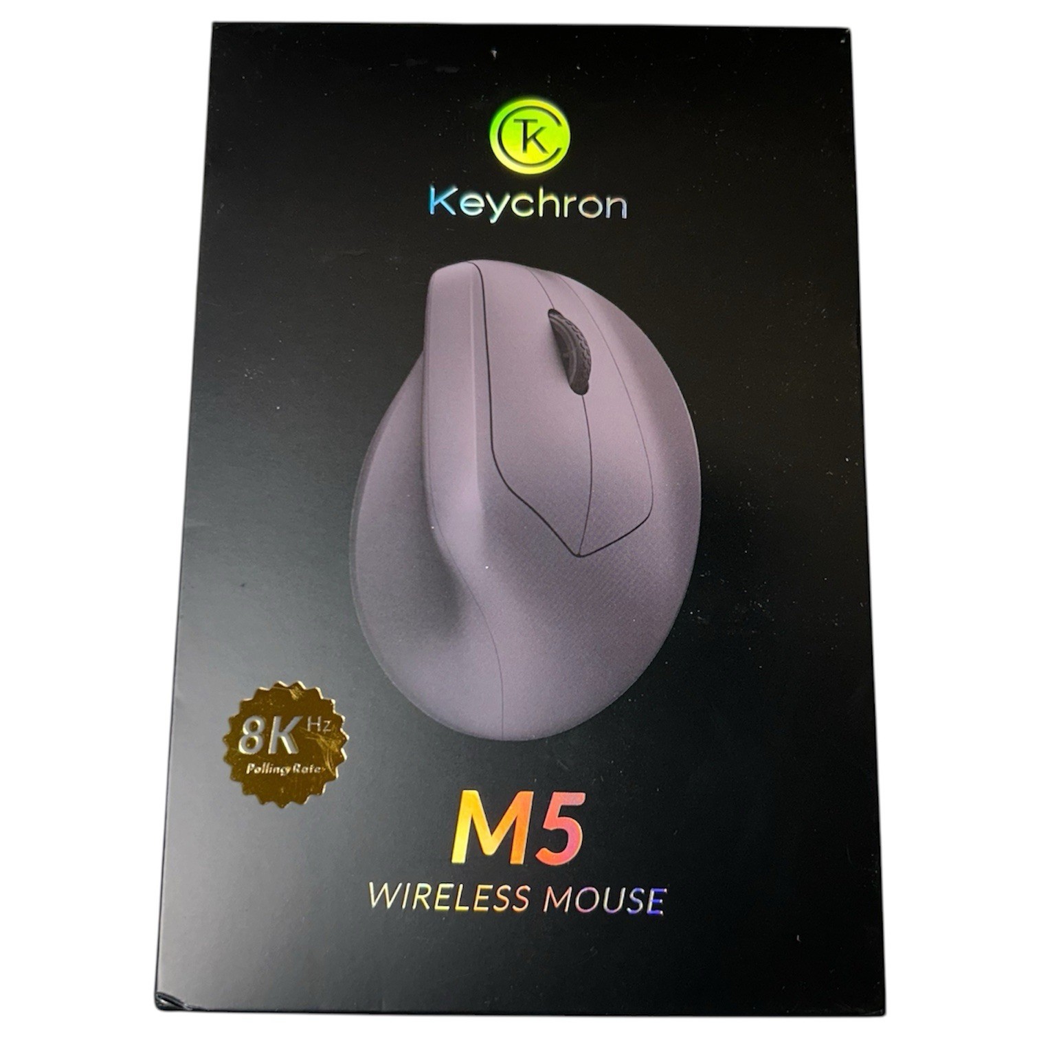 Keychron M5 8K Vertical Ergonomic Mouse, 2.4 GHz/Bluetooth + Wired - New OpenBox