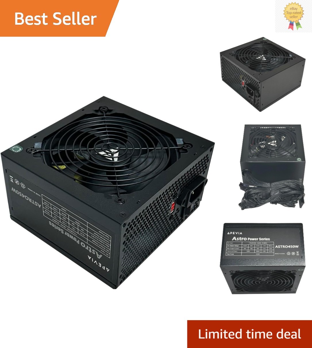 Astro 450W ATX Power Supply: Efficient Cooling & Complete Electrical Safeguards