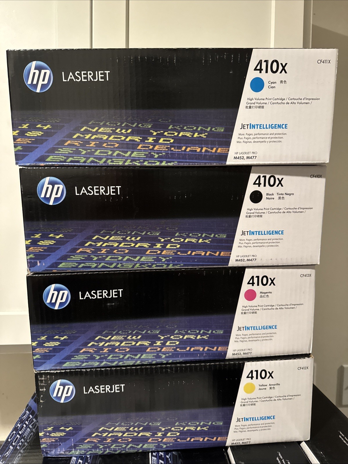 HP 410x High Yield Toner Cartridges 4pk Black, Magenta, Yellow, & Cyan