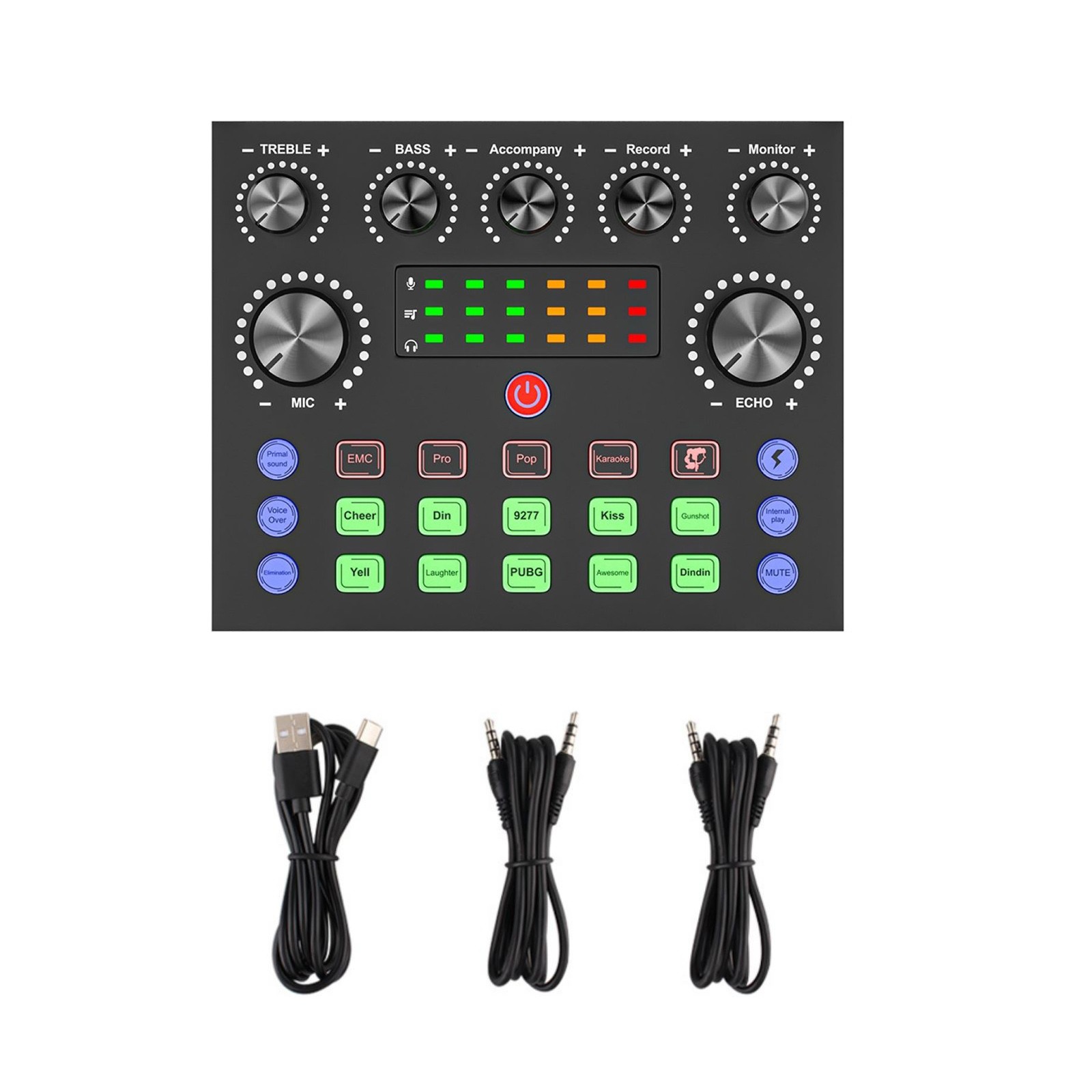 V8S Bluetooth Wireless Sound Card Multifunctional Voice Change For Live Steaming