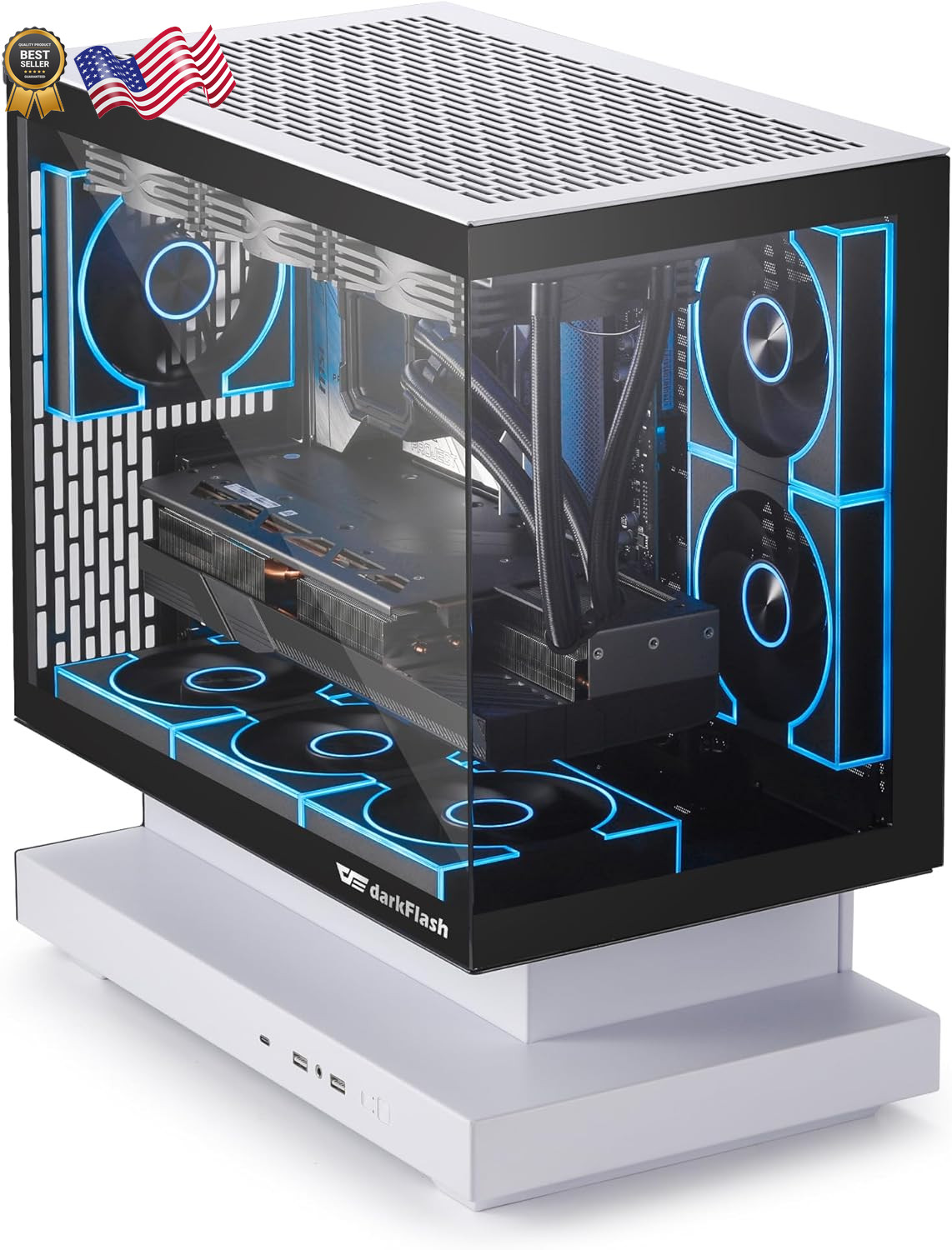 FLOATRON F1(2025) Micro-ATX PC Case, 270° Panoramic Floating Gami
