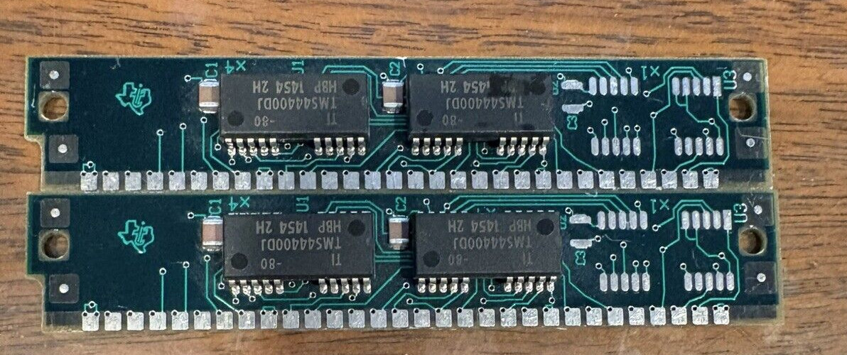 2 x 1MB 30-Pin 2-Chip 80ns FPM SIMM Memory RAM 2MB Vintage PC 286 386 *Tested*