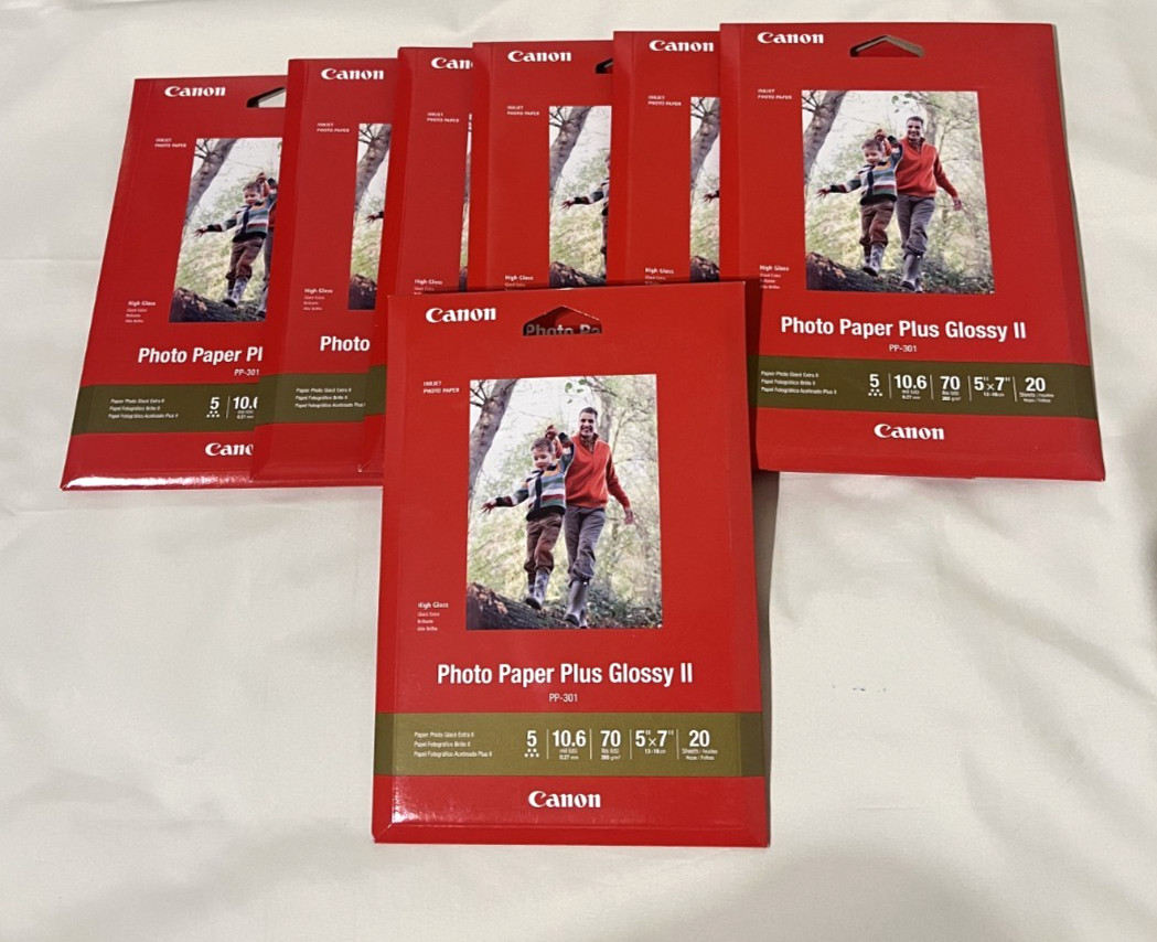 Canon Photo Paper Plus Glossy II 5x7 PP-301 20 Sheets NEW Sealed 🔥