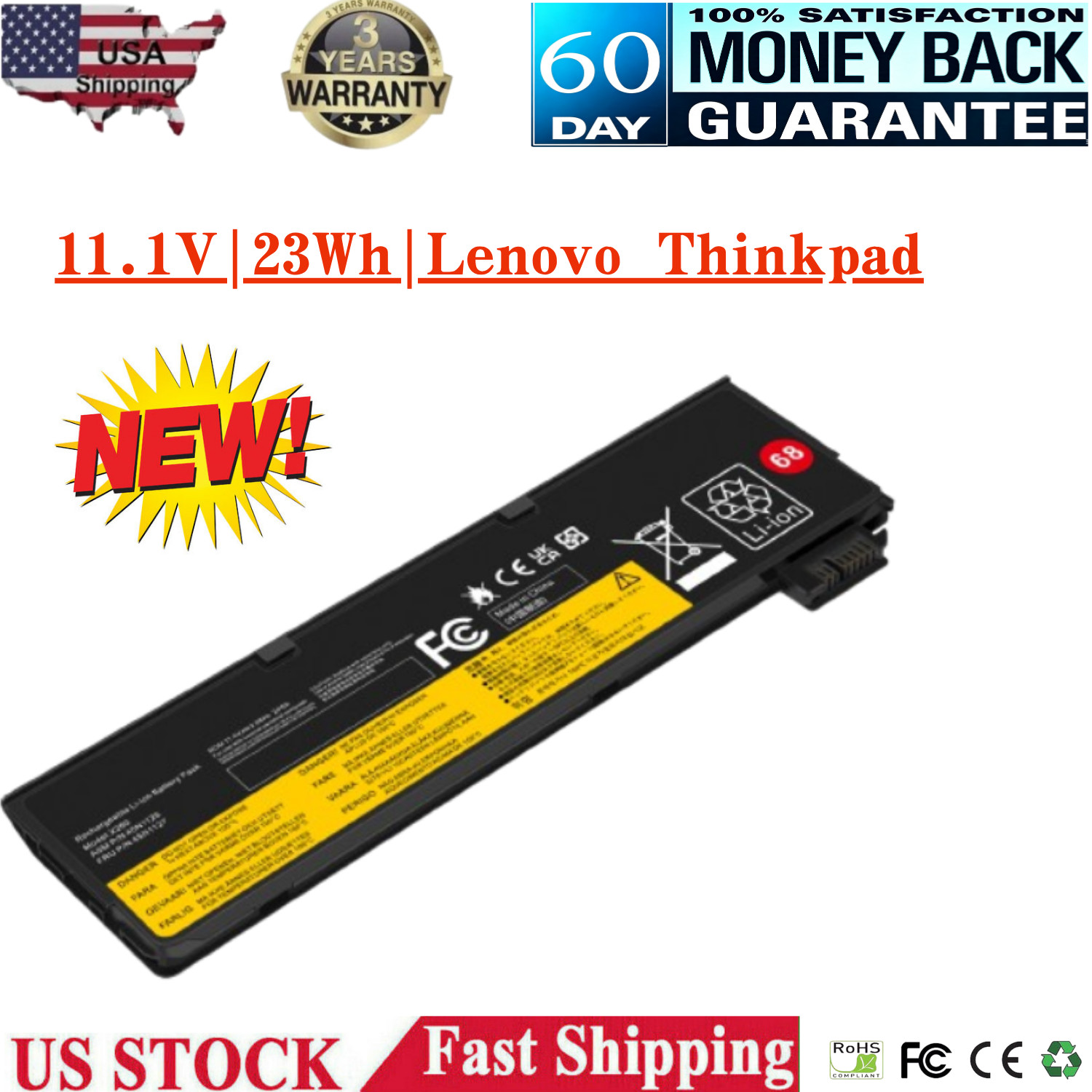 ✅LOT 68 Battery For Lenovo Thinkpad T440 T440s T460 T450 T450s T460P T470P X260