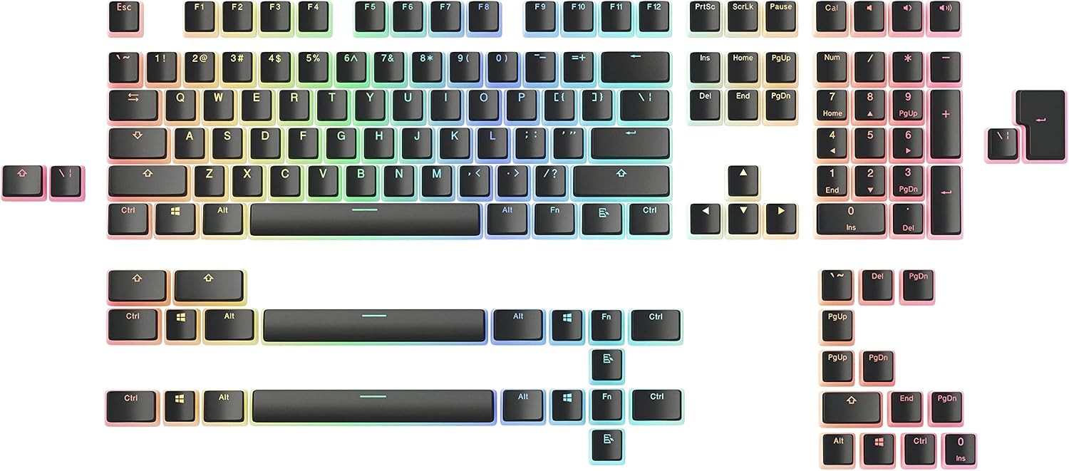 GLORIOUS Aura V2 Black PBT Pudding Keycaps Full Size TKL 75% 60%