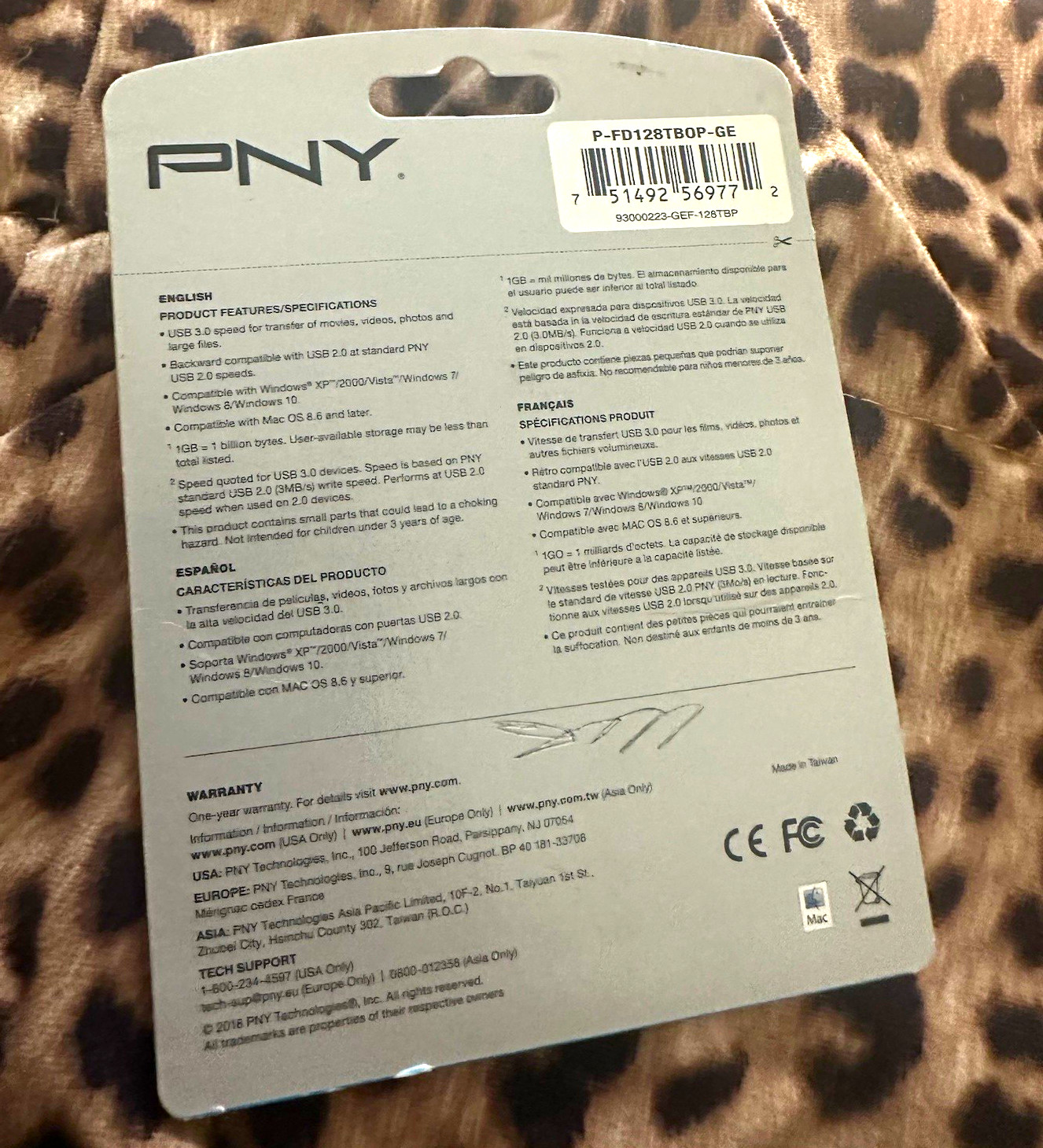 PNY Turbo Attaché 3 128GB USB 3.0 Flash Drive 80MB/s Read 20MB/s Write