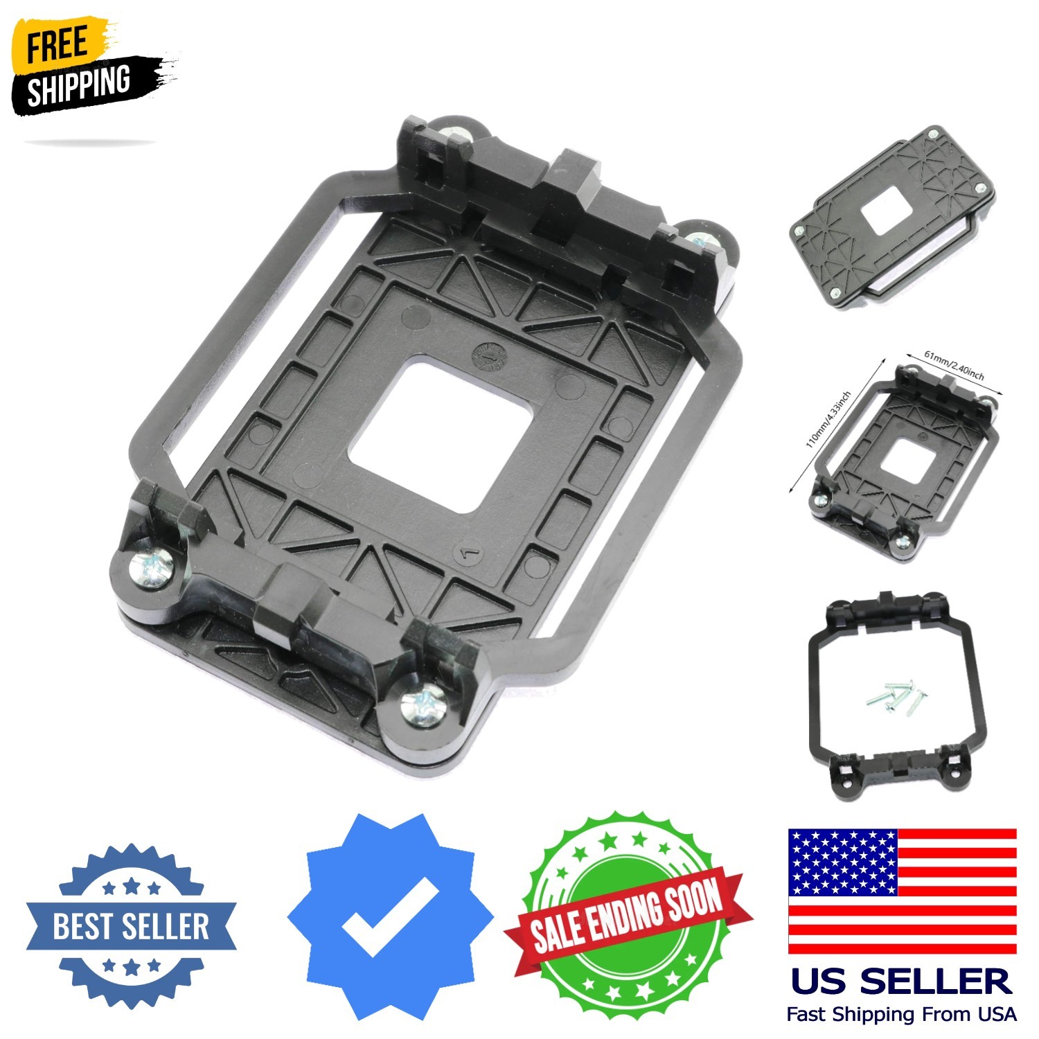 1 Piece CPU Cooler Bracket Motherboard Back Plate Heatsink Fan Stand Base Mou...
