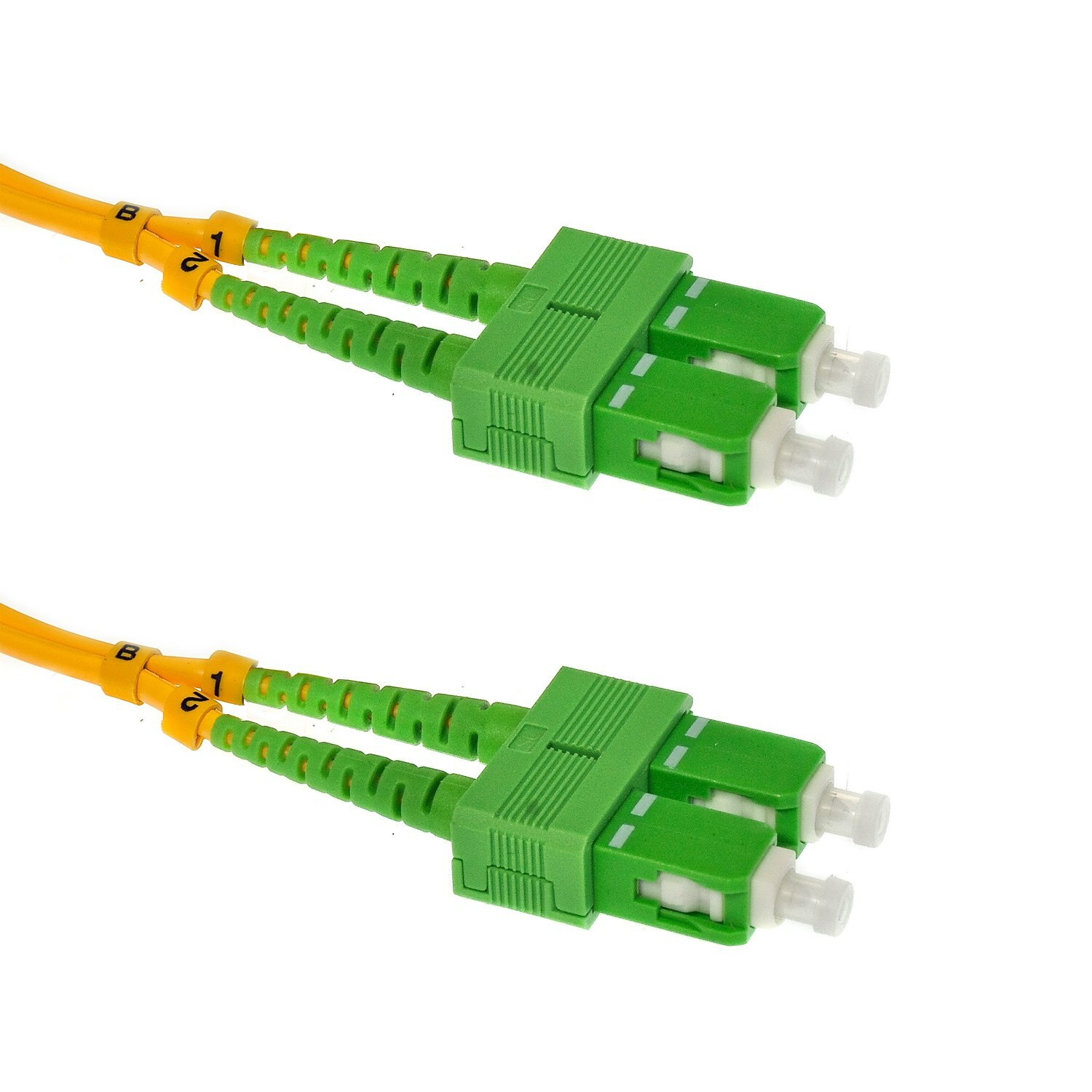 1m SC(APC)-SC(APC) Duplex 9/125 OS2 Singlemode Fiber Cable Yellow OFNR 3FT
