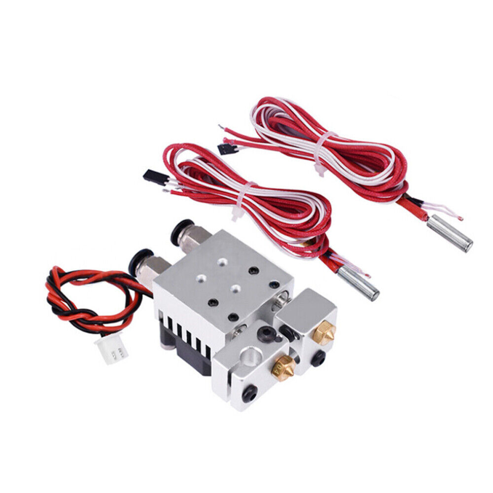 2 in 2 out 3D Printing All Metal Hotend Kit Dual Extruder with Thermistor