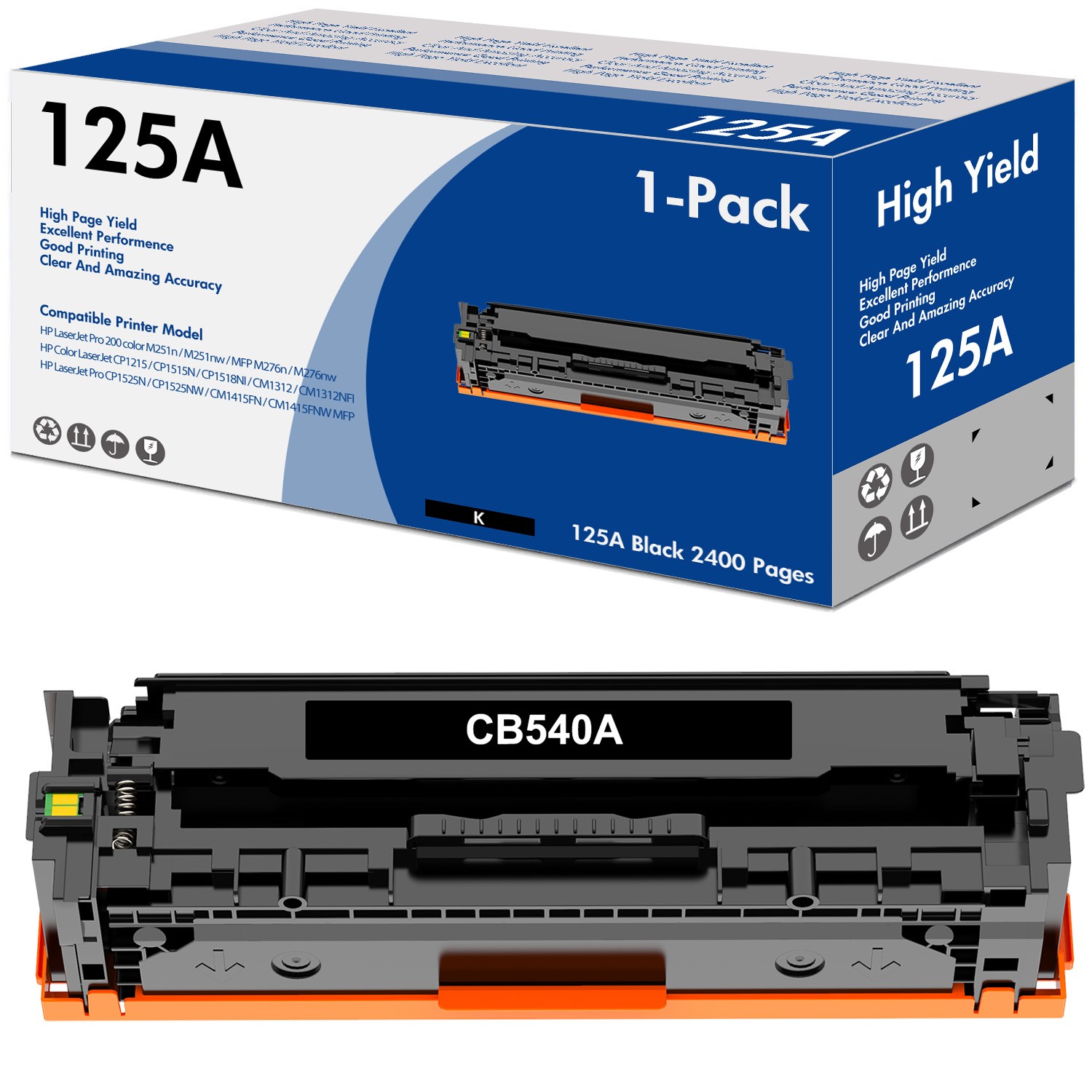 CB540A CB541A CB542A CB543A Toner B C Y M Lot For HP LaserJet CM1312nfi CP1518ni