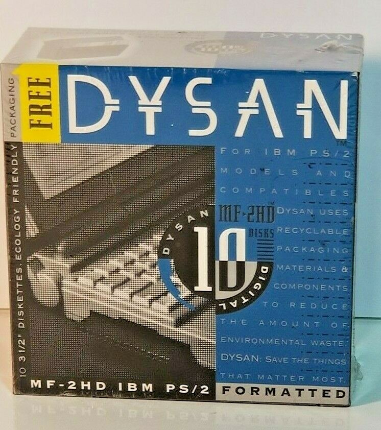 Dysan Digital MF-2HD IBM PS/2 3-1/2" Diskettes/Double Sided Floppy Disks New 