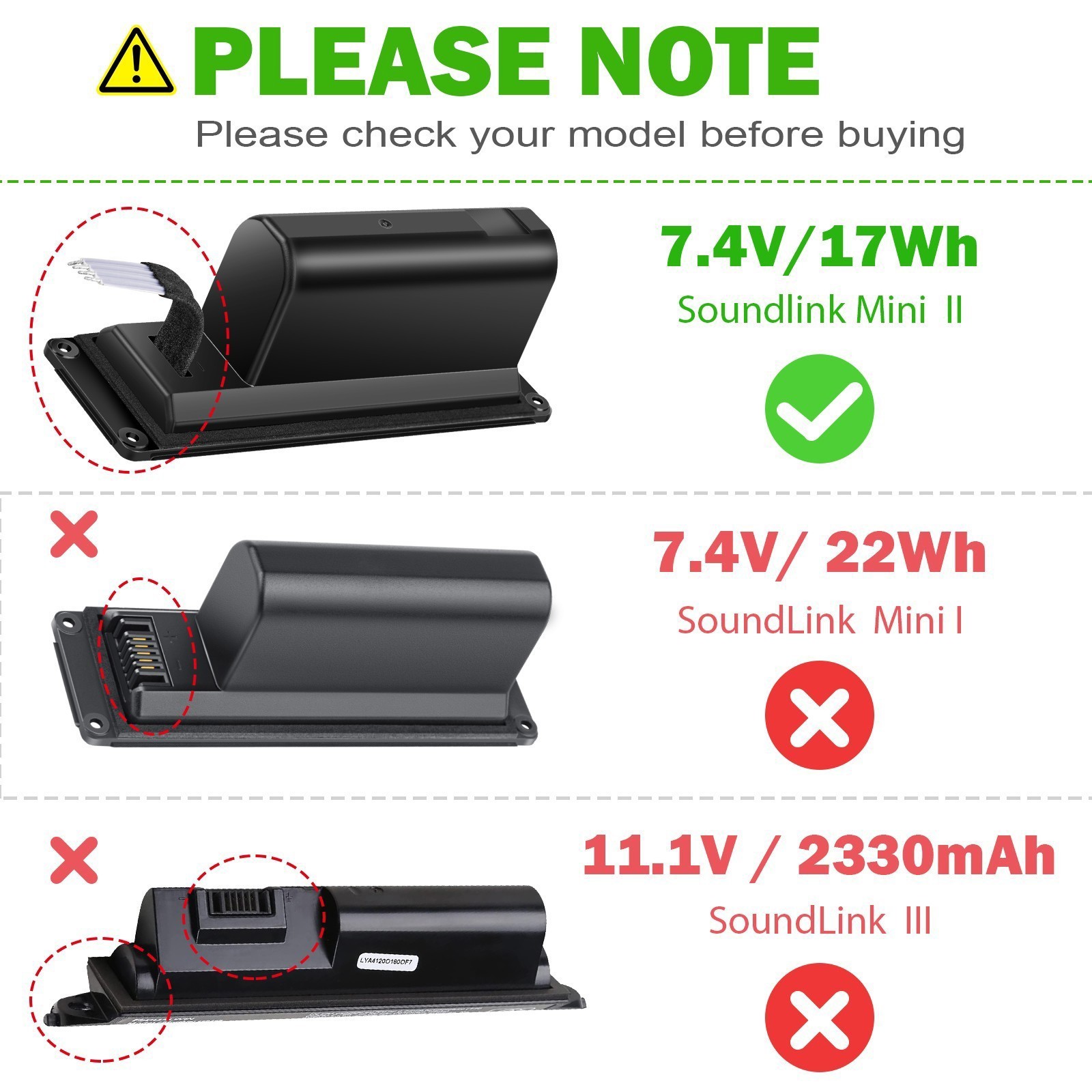 088789 088796 088772 Battery For Bose Soundlink Mini 2 II Speaker 17Wh