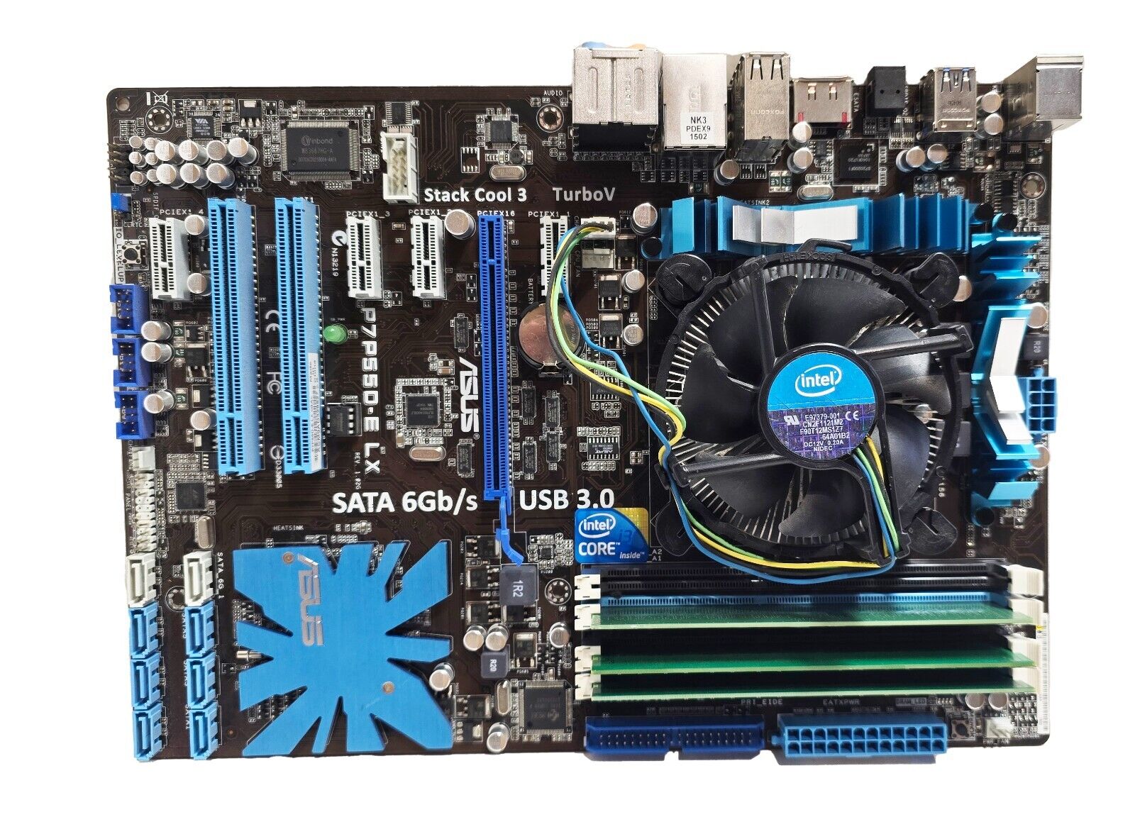 ASUS P7P55D-E LX Motherboard with 3.20 GHz i3-550 + 6GB Ram +H/S and Fan