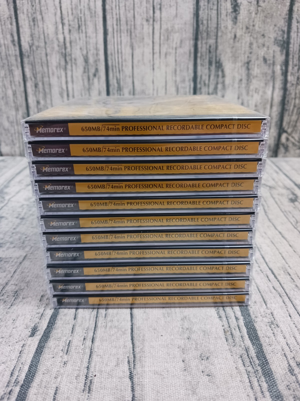 Memorex CD-R 650MB 74min Professional Recordable Compact Disc, Gold (11) New