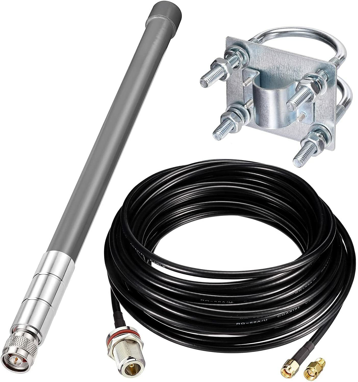 Bingfu Outdoor Lora 915mhz Antenna 5dBi with 32ft Low Loss RG58 Extention Cable
