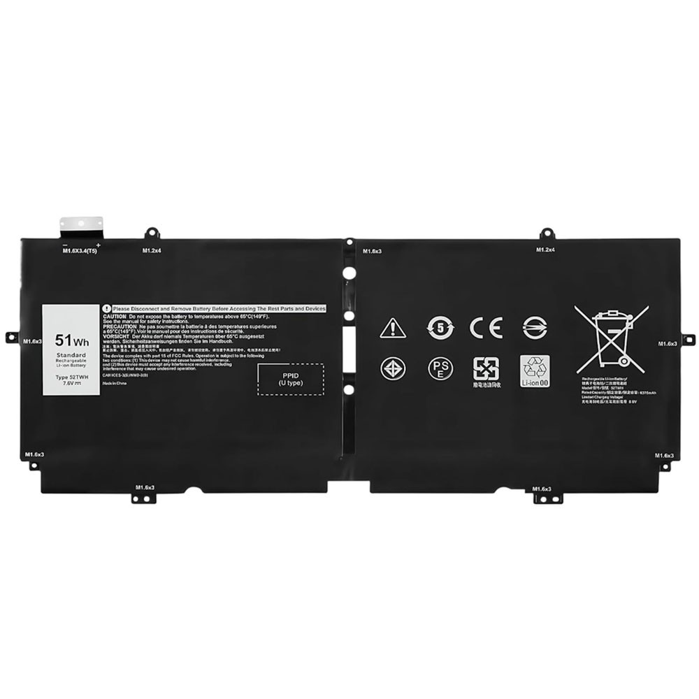 Genuine For Dell XPS 13 7390 2 IN 1 4 Cell 51Wh 7.6V Laptop Battery XX3T7 52TWH
