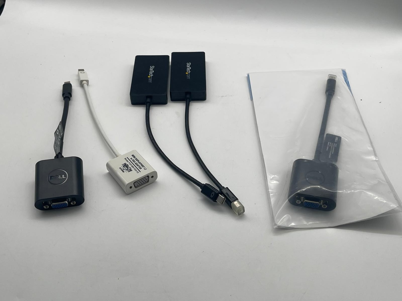 Lot of 5 Display Adapters – StarTech & Dell – Mini DP/DP to VGA/HDMI/DVI –