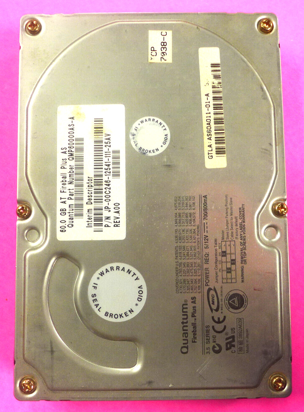 Quantum Fireball Plus AS 60GB QMP60000AS-A 0C246
