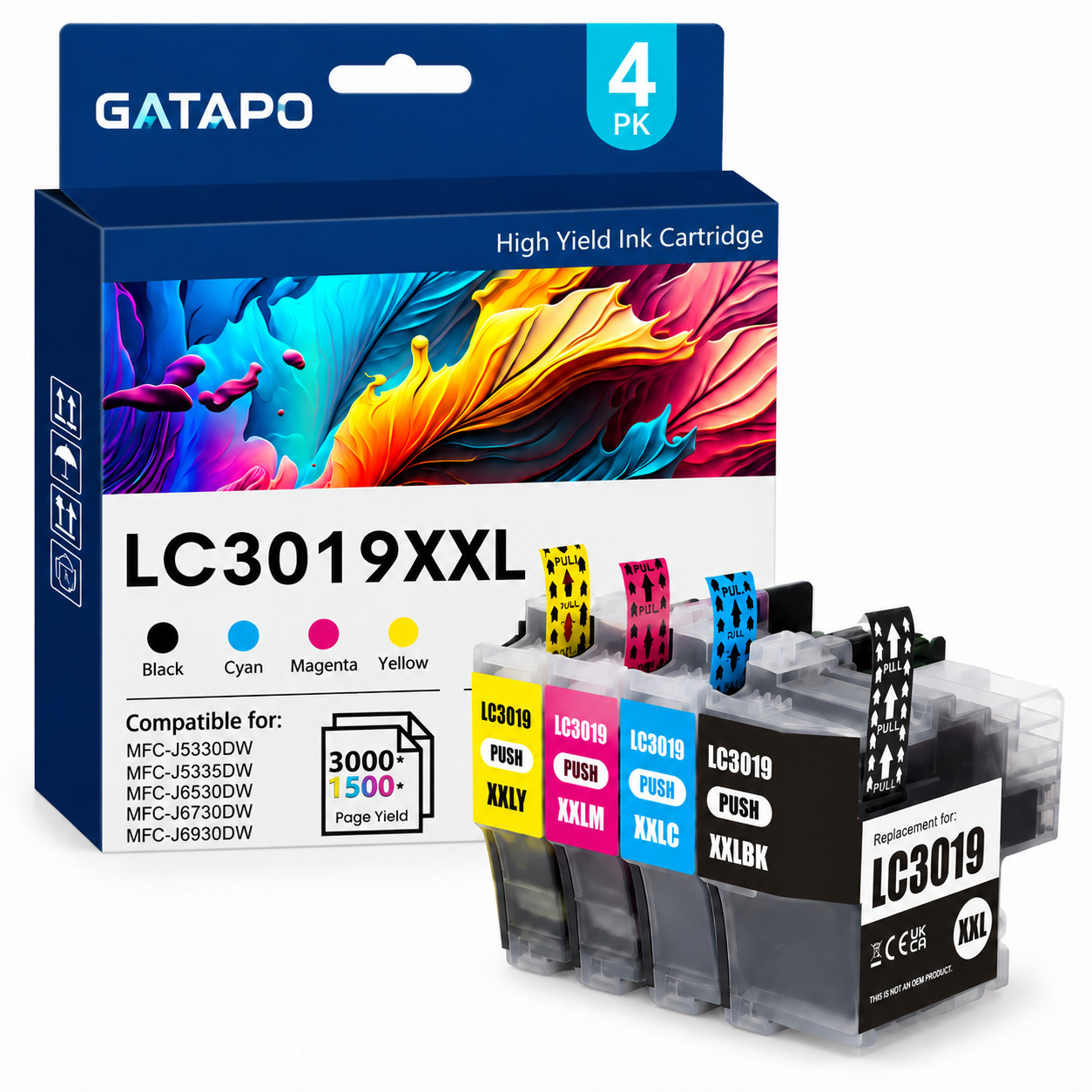 LC3019XXL 4PK Super High Yield Ink Cartridges for MFC-J5330DW J6530DW J6930DW