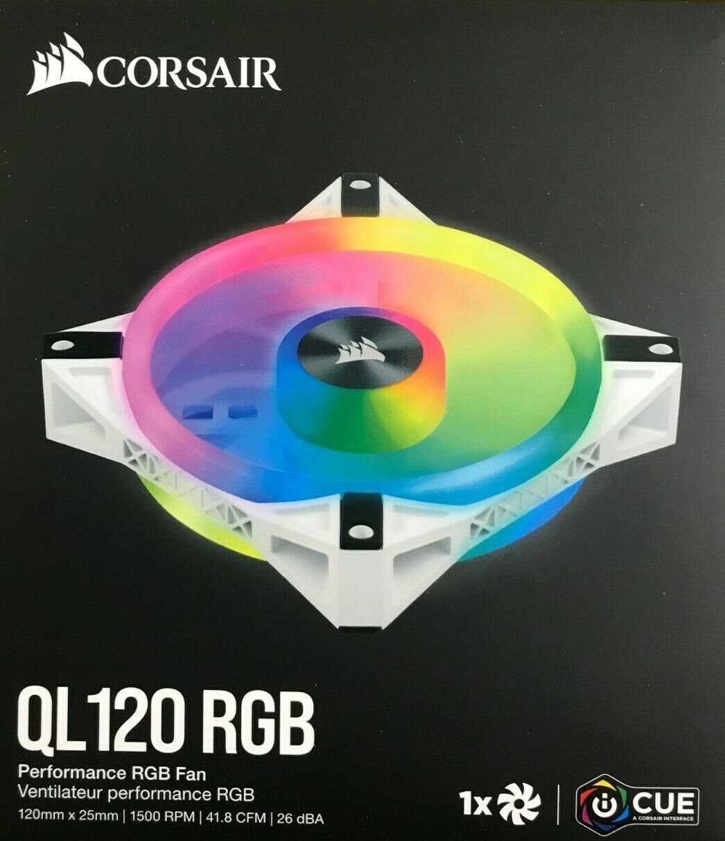 Corsair - CO-9050103-WW - iCUE QL120 RGB 120mm PWM White Fan - Single Pack