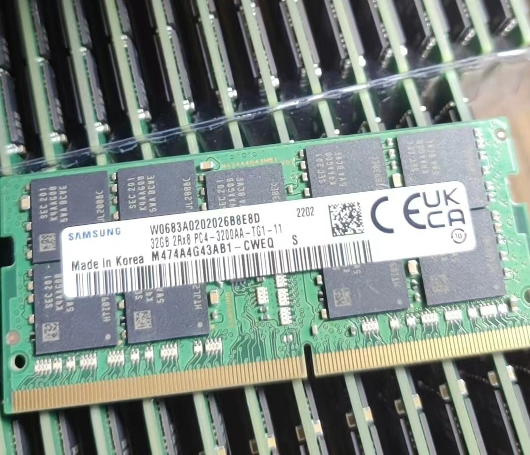 Samsung 32GB DDR4 3200 Laptop ECC SODIMM RAM PC4-25600 M474A4G43AB1-CWEQ 260pin